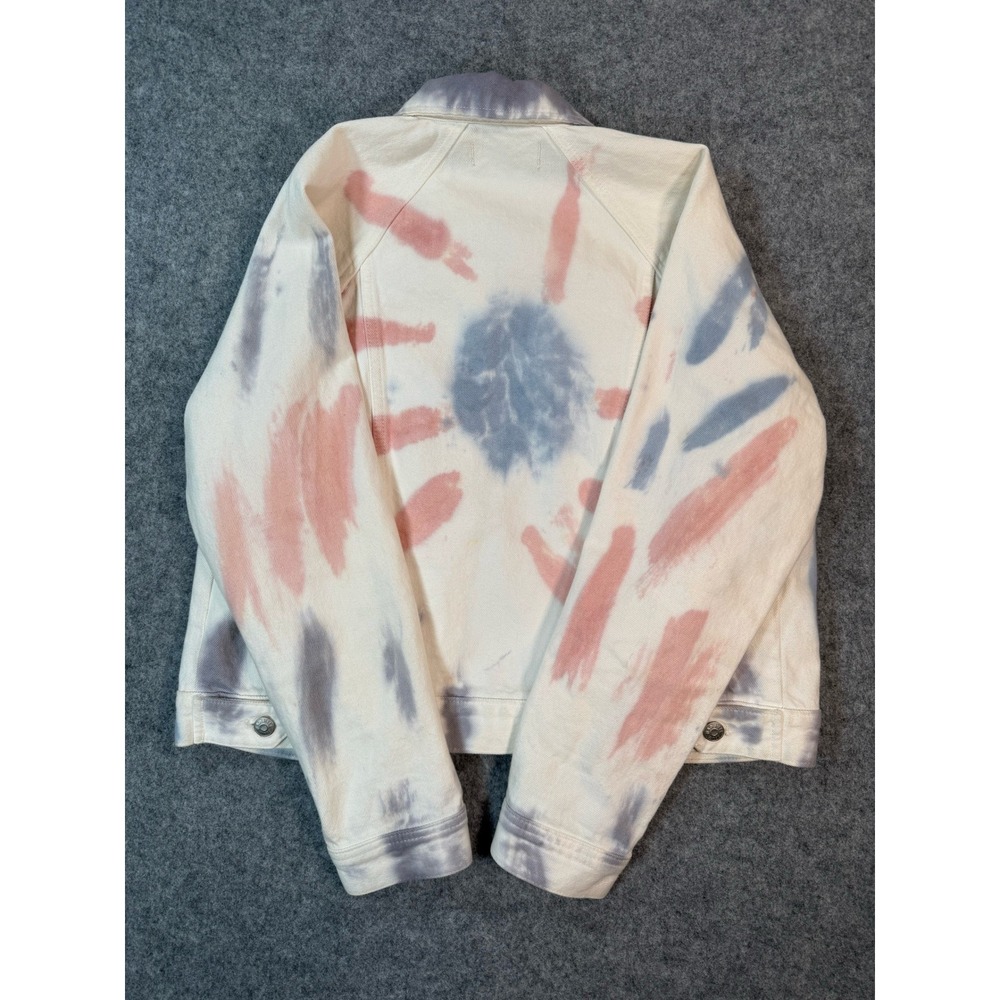 Madewell‎ Tie Dye Denim Trucker Jacket Pink Blue White XS Jean Jacket - Picture 5 of 5